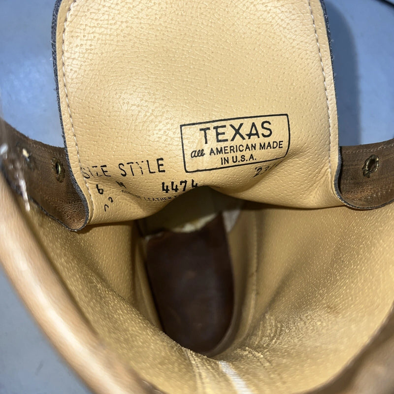 New Women’s Brown Lace Up Texas Brand Cowboy Boots. 4474 6 M. 19-82