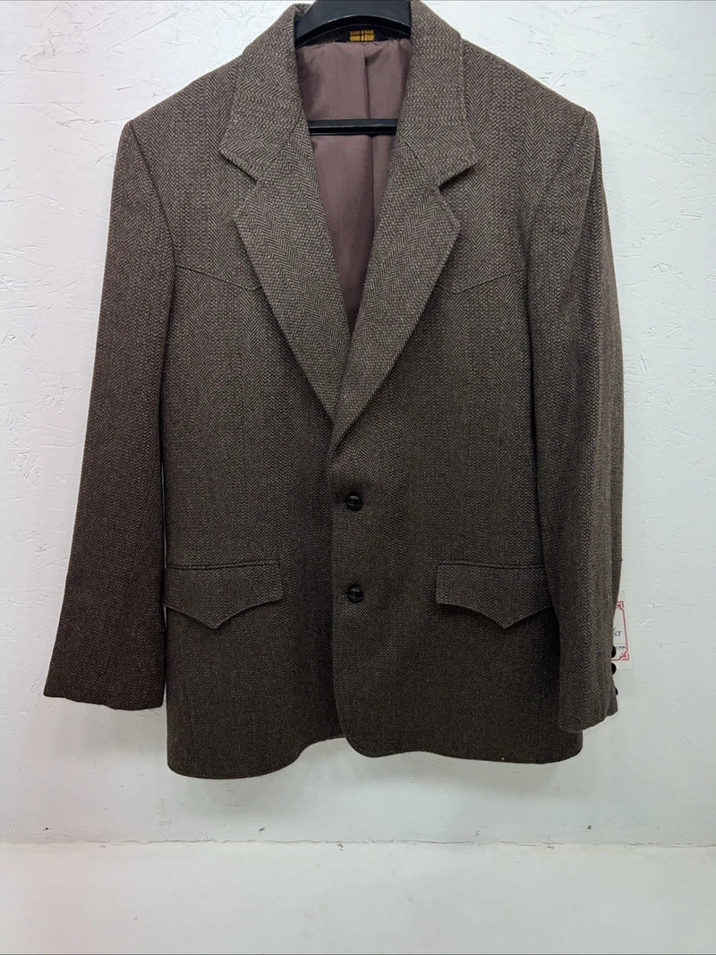 New Mens Brown Pioneer Wear Suit Coat 42L #12527 WW-56