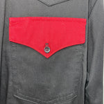 New Men’s Cowboy Threads  Black Red Long Sleeve Button Up Small B-54
