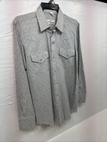 New Men’s Champion Western Gray Long Sleeve Pearl Snap 15.5 Medium F-105