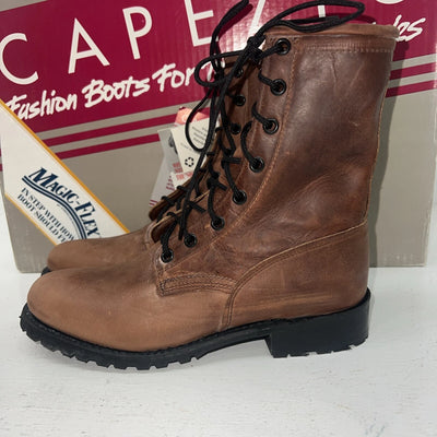 New Women’s Brown Lace Up Capezio Cowboy Boots. L549 5.5 5 1/2 M. 20-31