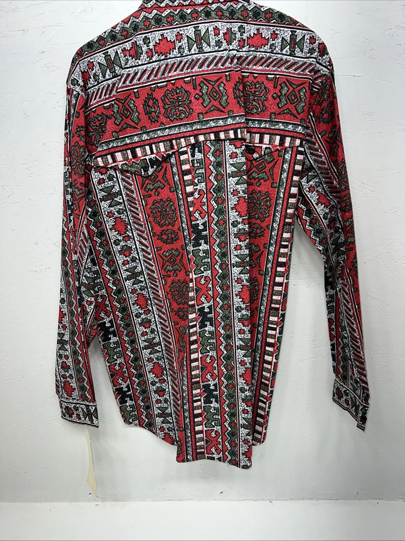 New Men’s Red Green Gunsmoke Button Up Long Sleeve Shirt. Medium I-33