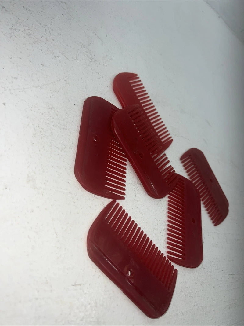 New Red Mini Horse Combs Set Of 6 D-508