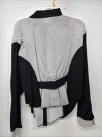 New Woman Cowboy Thread Black White Long Sleeve Button Up XL II-46