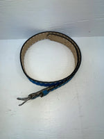New Blue Genuine Leather Weaved 34” Belt #7030 Z-144