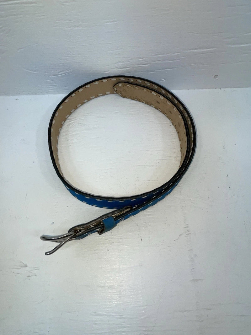 New Blue Genuine Leather Weaved 34” Belt #7030 Z-144