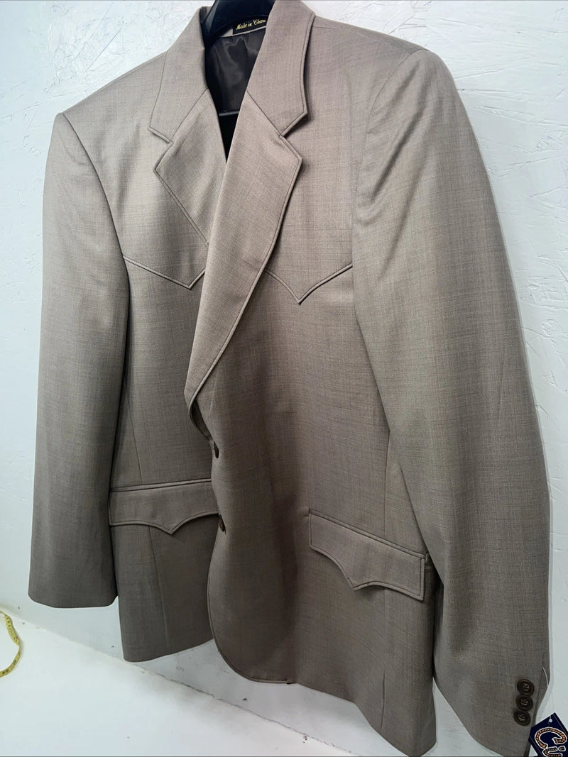 New Men’s Circle S Tan Suit Jacket 46R #25832 X-608