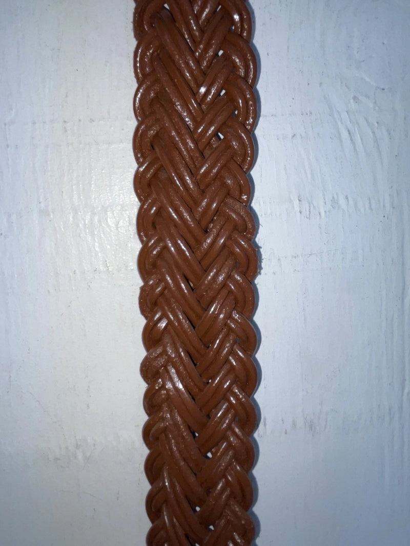 New Brown Genuine Leather Braided 34” Belt #02/4709 JJ-59