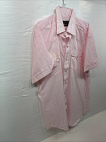 New Men’s Panhandle Slim Pink Stripe Short Sleeve Peal Snap 17 XL R-75