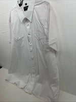 New Men’s White Horse White Shirt Sleeve Pearl Snap 4XL E-96