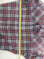 New Kids Panhandle Slim Red Plaid Long Sleeve Pearl Snap Size 12 CC-86