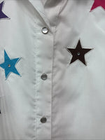 New Women’s H Bar C White Design Long Sleeve Pearl Snap Size 28 KK-49