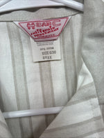 New Women’s H Bar C Gray White Stripe Short Sleeve Button Up Size 30 TT-55