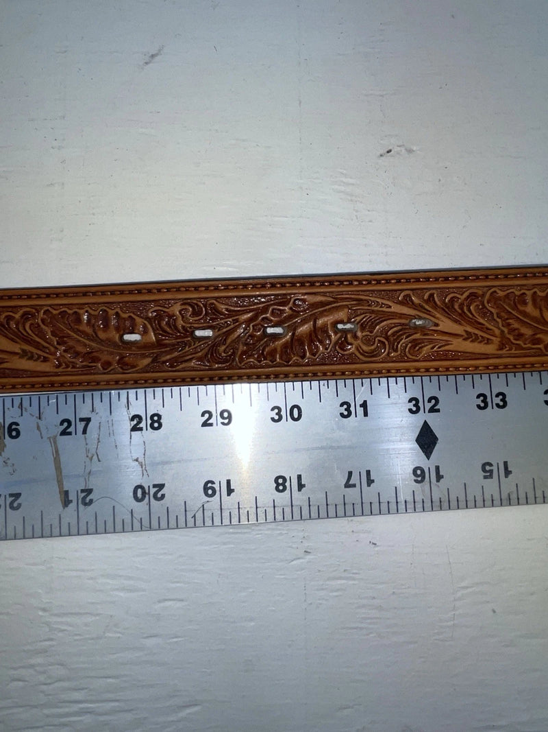 New Brown Genuine Leather Perkies Tooled 30” Belt #8601 JJ-138