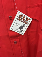 New Men’s ELY Cattleman Red Short Sleeve Pearl Snap 16.5 Large X-57