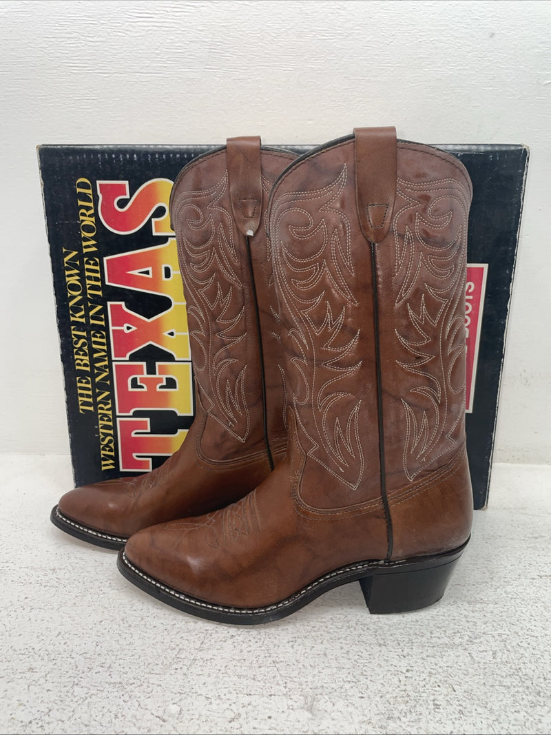 New Men’s Brown Texas Brand Cowboy Boots. 5111 8.5 8 1/2 D. 3-129