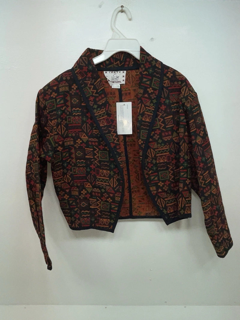 New Women’s Red Crazy Cowgirl Long Sleeve Shirt M #ccj74 3B-91