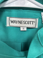 New Wayne Scott Teal Long Sleeve Button Up English Shirt Small X-83