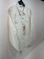 New Women’s Cumberland White Gem Long Sleeve Pearl Snap XL GG-46