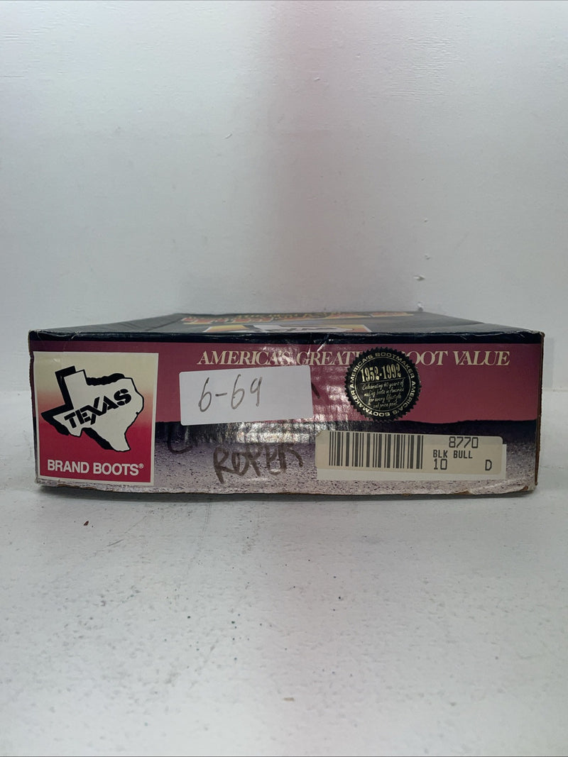 New Men’s Black Lace Up Texas Brand Cowboy Boots.  8770 10 D. 6-69