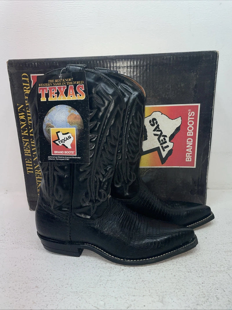 New Men’s Black Texas Brand Cowboy Boots. 5710 8 D. 3-137