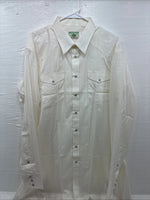 New Men’s Mesquite Off White Stripe Long Sleeve Pearl Snap 2XL H-44