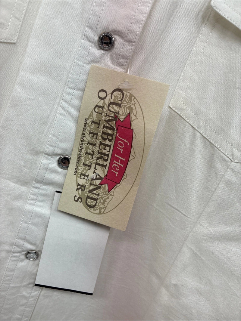New Women’s Cumberland White Gen Long Sleeve Pearl Snap 1XL GG-88
