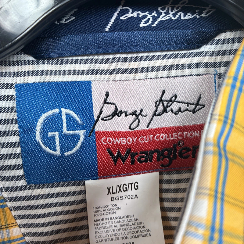 New Teens Wrangler Yellow Plaid Long Sleeve Button Up XL DD-65