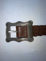 New Brown Genuine Leather Braided 26” Belt JJ-111