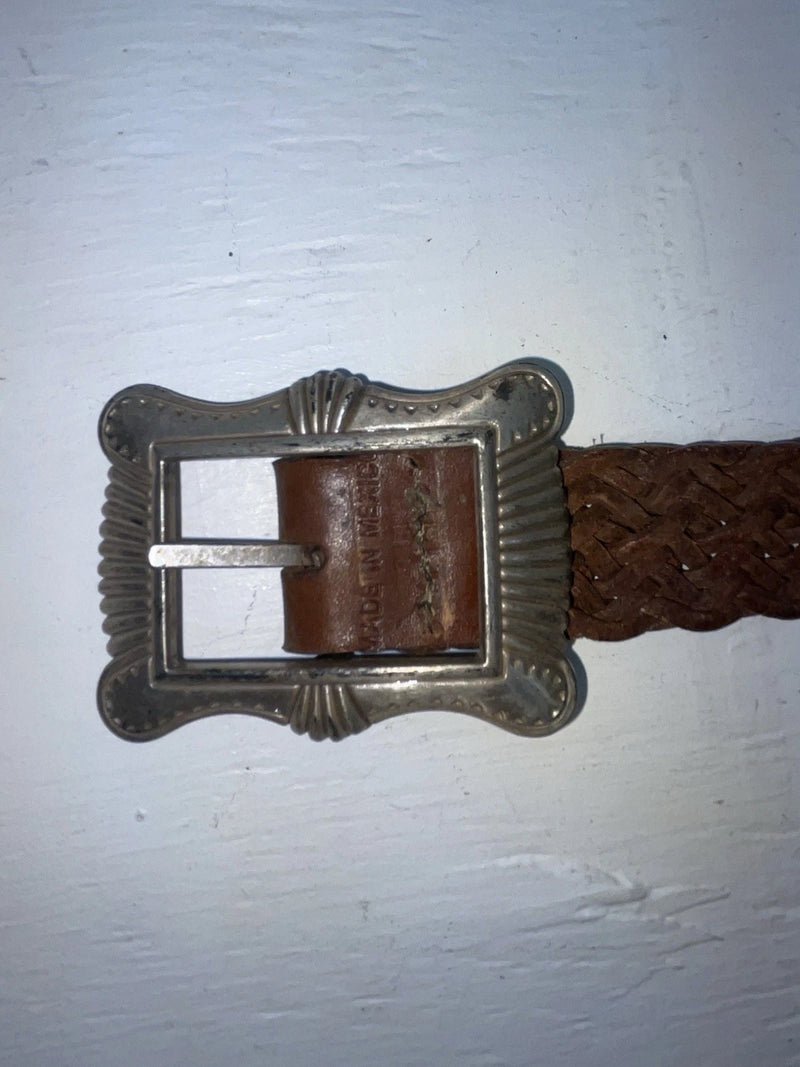 New Brown Genuine Leather Braided 26” Belt JJ-111