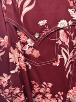New Women’s Lee Red Floral Long Sleeve Pearl Snap Medium KK-6