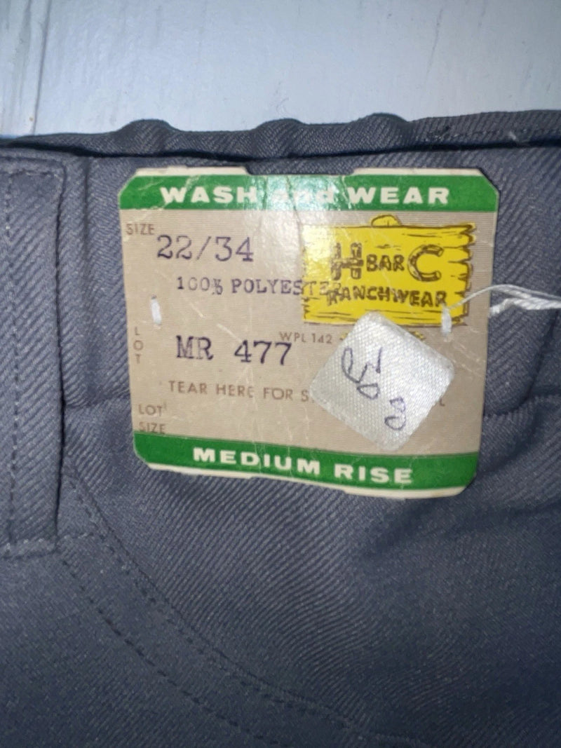 New Vintage Gray H Bar C Polyester Pants #MR477 ZZ-29
