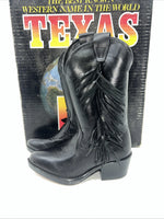 New Children’s Black Texas Brand Cowboy Boots With Fringe. C2690 9 D. 24-28