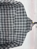 New Men’s White Horse Gray White Plaid Short Sleeve Pearl Snap Large X-39