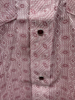 New Men’s Tem Tex Pink Designed Long Sleeve Pearl Snap 16 Large M-85