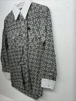 New Men’s Gray Mr.nick Button Up Long Sleeve Shirt 15.5x32 M I-57