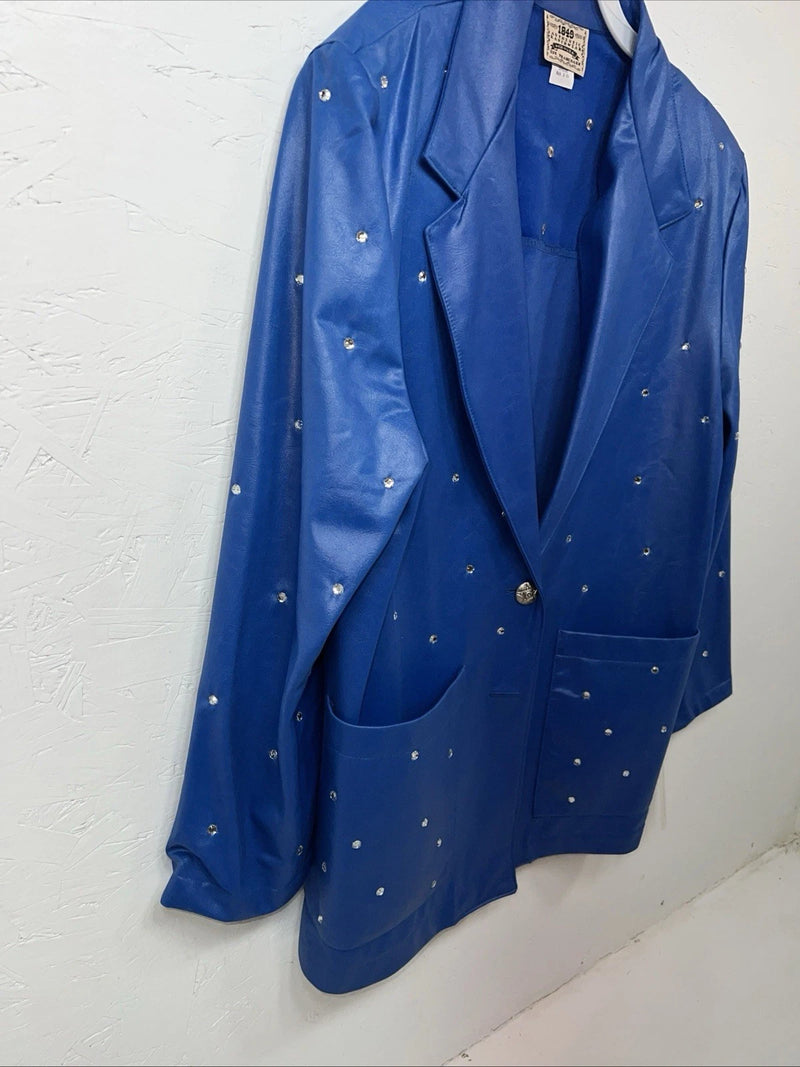 New Women’s Blue 1849 Authentic Ranchwear Long Sleeve Western Show Shirt S UU-62
