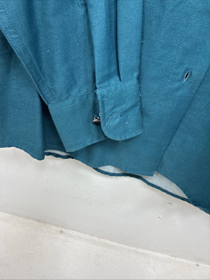 New Women’s Cumberland Black Blue Long Sleeve Button Up Medium TT-25
