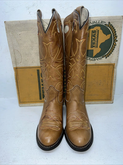 New Women’s Brown Texas Brand Cowboy Boots. L 195 6 M. 19-18