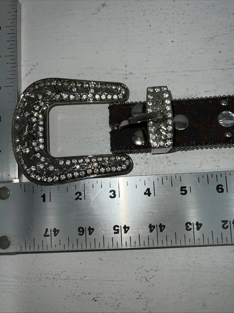 New Brown Blazin Roxx Genuine Leather Bling Belt Large #N3510002 W-14