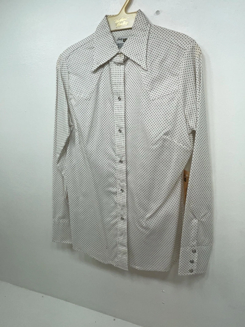 New Women’s Brown Dotted Dickson Jenkins Long Sleeve Button Up Shirt 3B-101