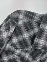 New Women’s Cumberland Gray Plaid Long Sleeve Pearl Snap XL LL-7
