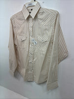 New Women’s White Horse Yellow Stripe Long Sleeve Pearl Snap Small DD-126
