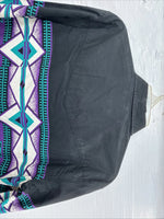 New Men’s Cumberland Black Purple Design Long Sleeve Button Up Medium K-75