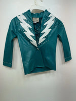 New Women’s Teal 1849 Authentic Ranchwear Long Sleeve Show Vest XS 3B-105
