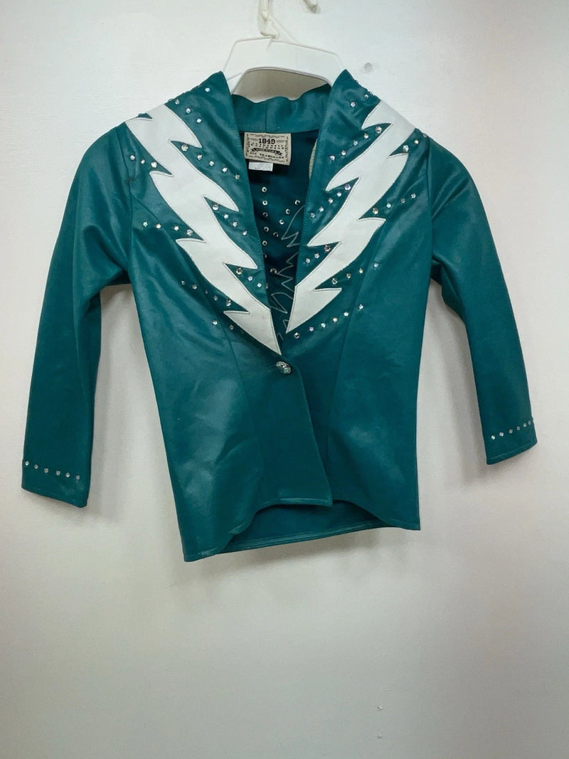 New Women’s Teal 1849 Authentic Ranchwear Long Sleeve Show Vest XS 3B-105