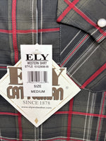 New Kids ELY Cattleman Green Plaid Long Sleeve Pearl Snap Medium DD-27