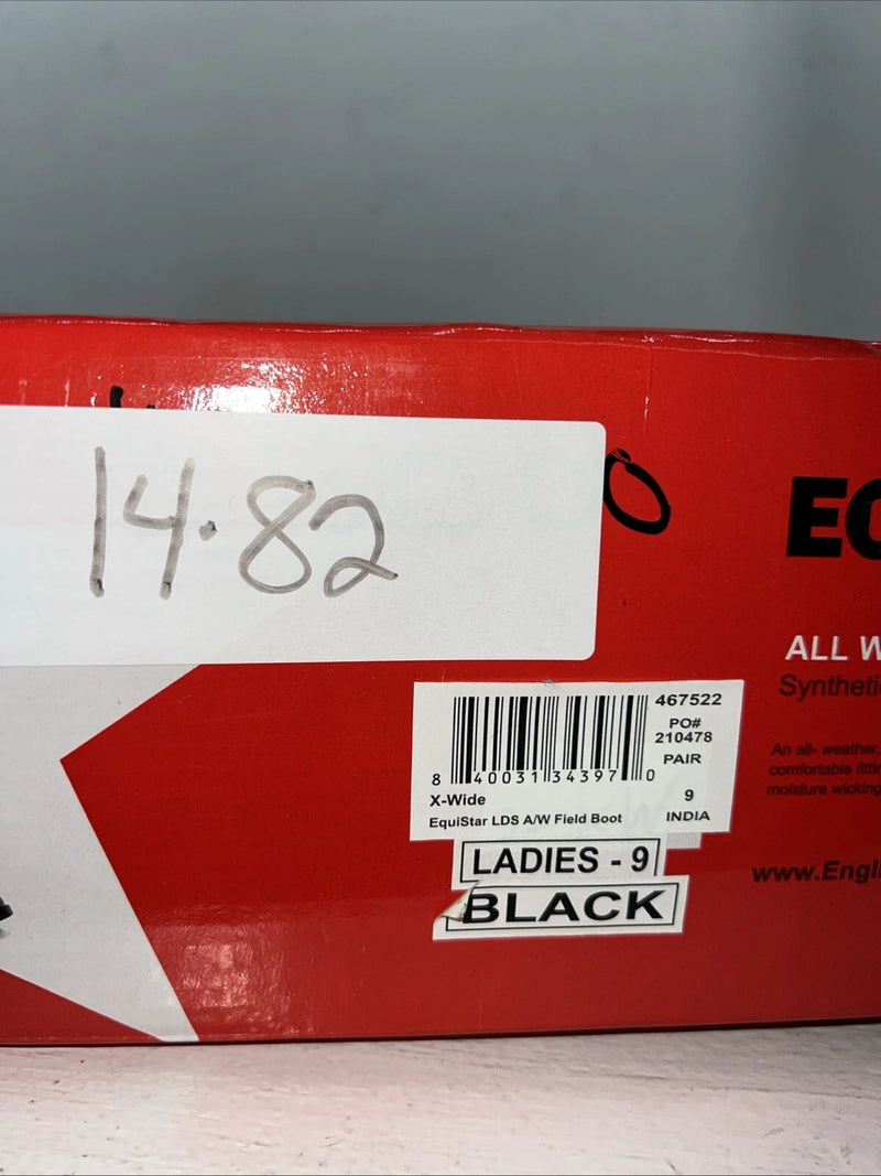 New Women’s Black EQUISTAR English Riding Boots. 467522 9 W. 12-82