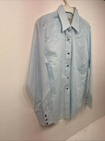 New Women’s H Bar C Blue Design Long Sleeve Pearl Snap Size 32 KK-103
