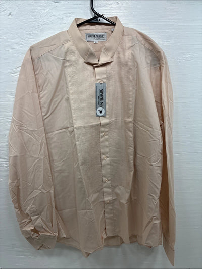 New Wayne Scott Tan Long Sleeve Button Up English Shirt XL AA-73